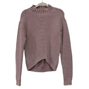 Lucky Brand Stone Washed Ribbed Mock Neck Sweater Size Small​​​​​​​